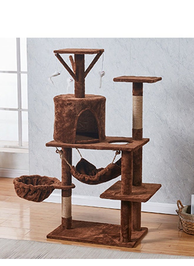 Yolu Wooden Cat Tree 125CM, Multi-Level Activity Cat Tower Furniture for Cats  - Image 3