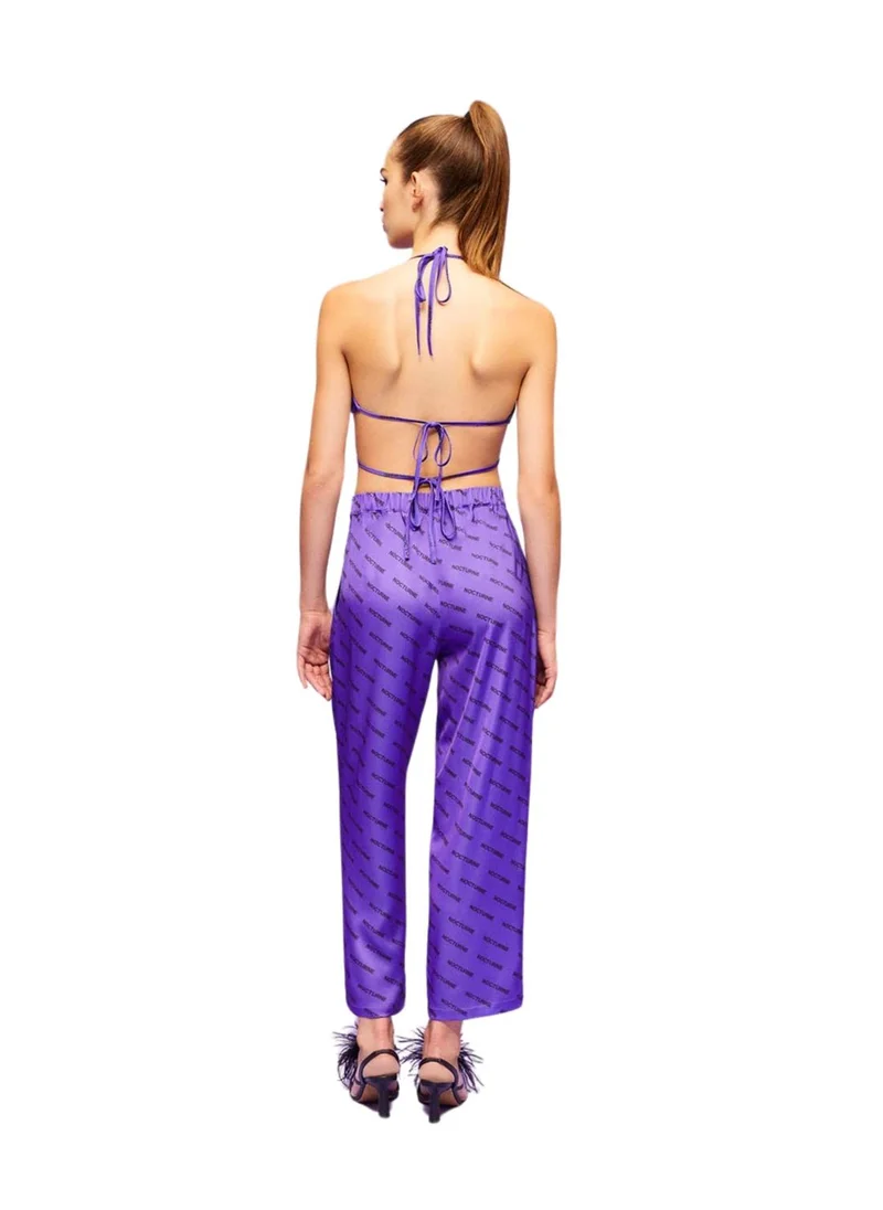 نوكتورن High Waist Wide Leg Logo Pants