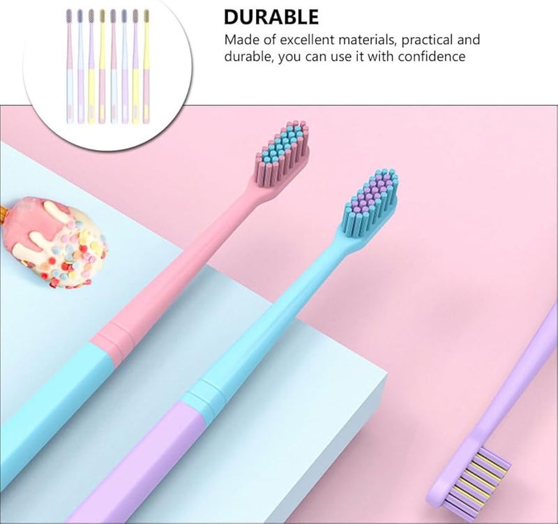 8PCS Soft Bristle Adult Toothbrush Portable Travel Kit With Comfortable Grip - Image 4