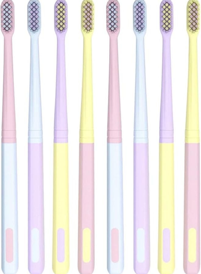 8PCS Soft Bristle Adult Toothbrush Portable Travel Kit With Comfortable Grip - Image 2