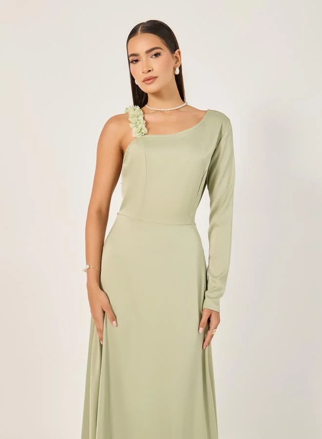 Styli One-Shoulder Maxi Dress