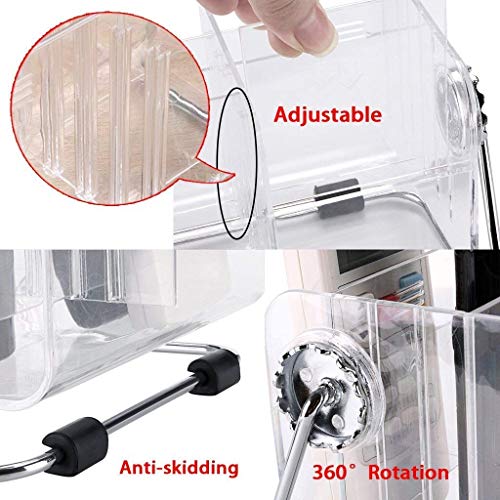 INKULTURE Multipurpose Acrylic Remote Control Holder Stand Organizer for Home & Office (18 * 12 * 11 cm, Transparent) - Image 3