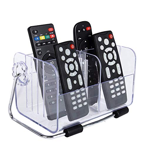 INKULTURE Multipurpose Acrylic Remote Control Holder Stand Organizer for Home & Office (18 * 12 * 11 cm, Transparent) - Image 1