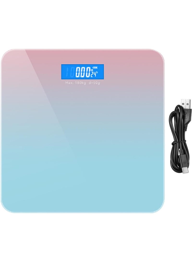 أكا ميزان ذكي رقمي قابل لإعادة الشحن لقياس دهون الجسم مزود بشاشة LED (متعدد الألوان) - Image 1