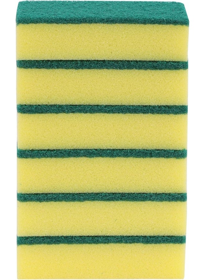 Delcasa DC2997 Sponge Scrubber Pack of 6, Green/Yellow - Image 4