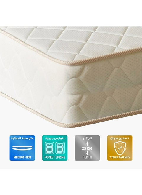 Iserene King Pocket Spring And Foam Mattress 200x 180 cm With Thickness 25 cm