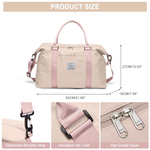 HYC00 Travel Duffel Bag,Sports Tote Gym Bag,Shoulder Weekender Overnight Bag for Women - Image 4