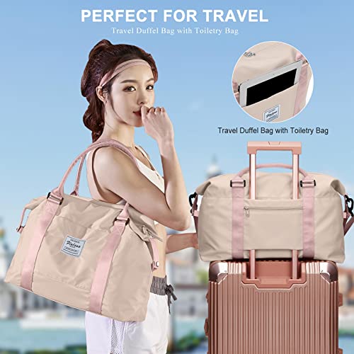 HYC00 Travel Duffel Bag,Sports Tote Gym Bag,Shoulder Weekender Overnight Bag for Women - Image 2