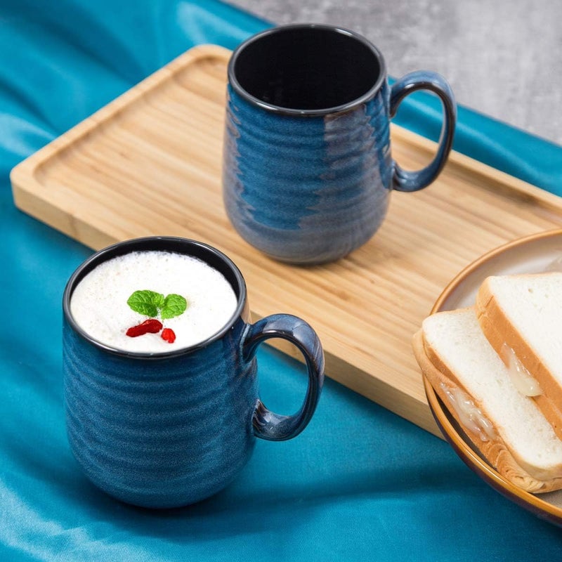 Hasense Coffee Mugs Set of 4, 15 Ounce Porcelain Mug Set with Handle for Morning Coffee Tea and Cocoa, Ceramic Coffee Cups with Beautiful Glaze for Men, Women, Navy - Image 3