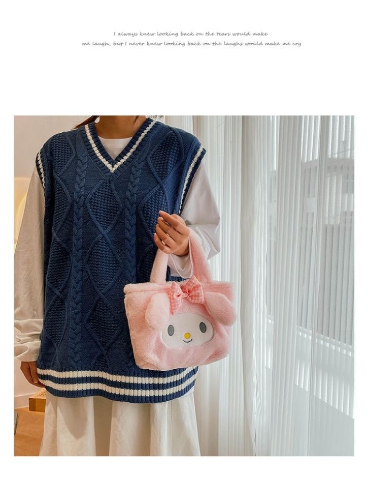 Pink Melody shoulder bag, plush bag, crossbody bag, bucket bag, storage bag - Image 3