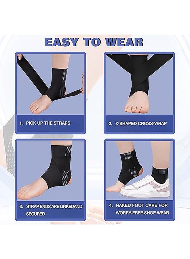 MXN 1 Pair Bandage Ankle Brace, Sleeve Ankle Support with Gel Pad, Ankle Sprain Tendonitis and Arthritis, Foot Brace Adjustable Breathable Compression Ankle Brace Ankle Support Stabilizer Wrap (black, XL) - Image 5