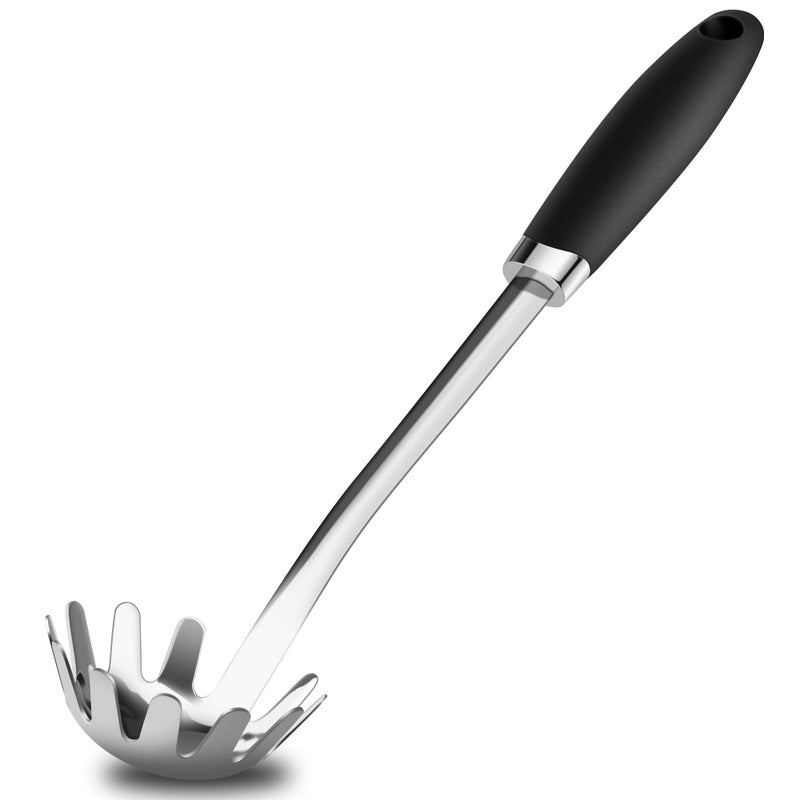JXWING Brushed Stainless Steel Non-Slip Ergonomic Handle Pasta - Image 1