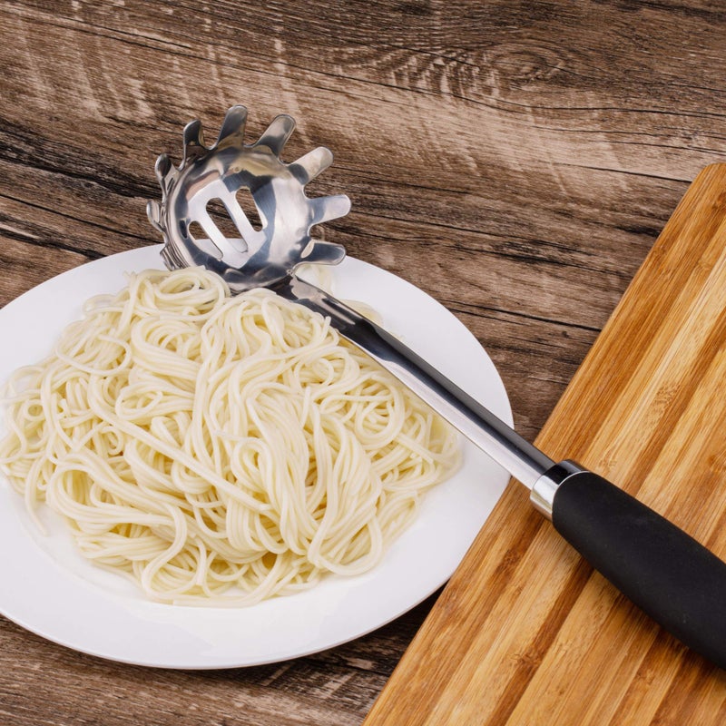 JXWING Brushed Stainless Steel Non-Slip Ergonomic Handle Pasta - Image 5