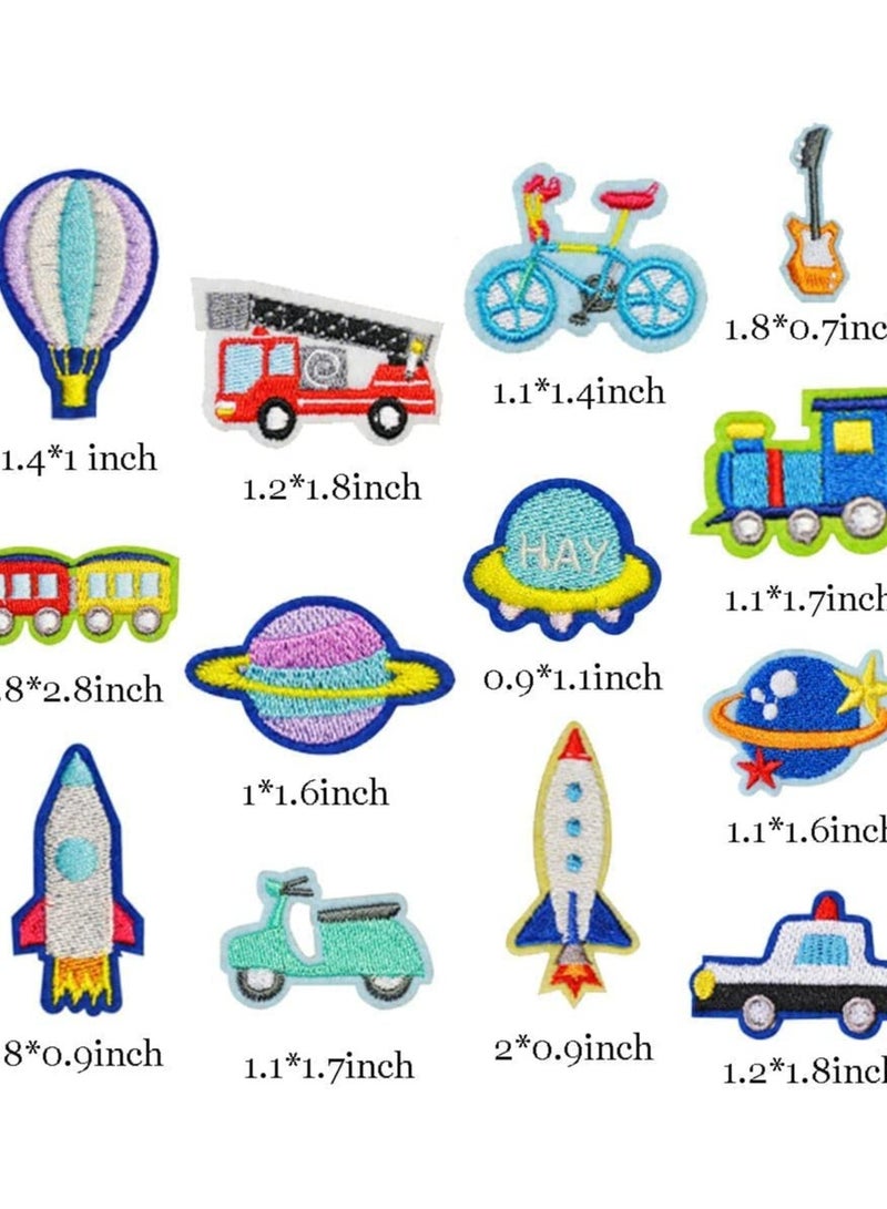 Excefore Iron on Patches Embroidered Cars Bus Airplane Iron on Patches Sew on Applique Patch Decoration Suitable for Clothes Dress Jeans Pants Hats Backpacks Sewing Applique DIY Accessories (13pcs Vehicle) - Image 4