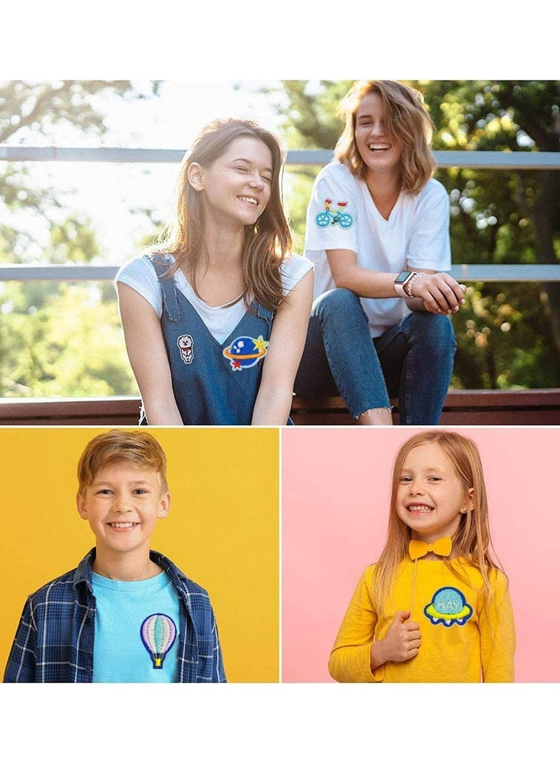 Excefore Iron on Patches Embroidered Cars Bus Airplane Iron on Patches Sew on Applique Patch Decoration Suitable for Clothes Dress Jeans Pants Hats Backpacks Sewing Applique DIY Accessories (13pcs Vehicle) - Image 2