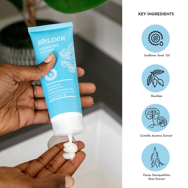 BOLDEN Hydrating Cleanser | Moisturizing Daily Face Wash for Dry, Sensitive Skin | Non-Stripping & Fragrance Free | 3.4 fl oz - Image 4