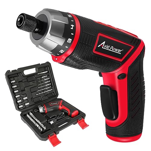 AVID POWER Electric Screwdriver Set Rechargeable 4V Cordless Screwdriver Kit with 44pcs Accessories, 5.65Nm Screw Gun, 5+1 Torque Setting, 2 Position Handle with LED Light - Image 1