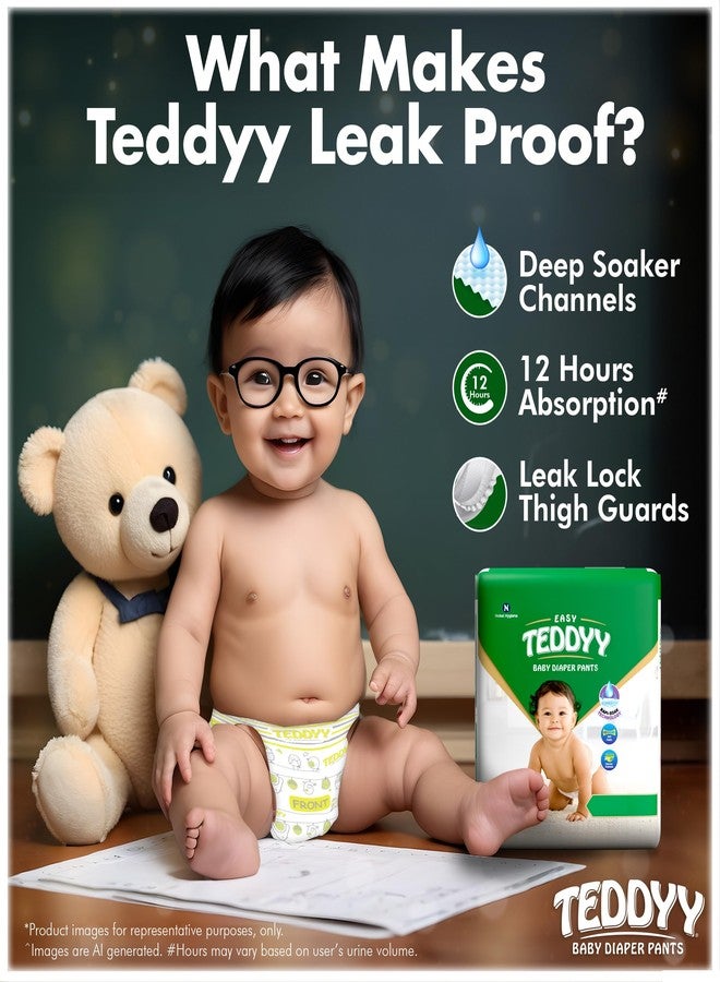 TEDDYY Easy Baby L Size Diaper Pant Style | 62 Count (Large) | 9-14 kg (Pack of 1) | Long Protection Hours | Anti-Bacterial | Airy Breathable Fit | Rapid Soaker Channels & Wetness Indicator - Image 4