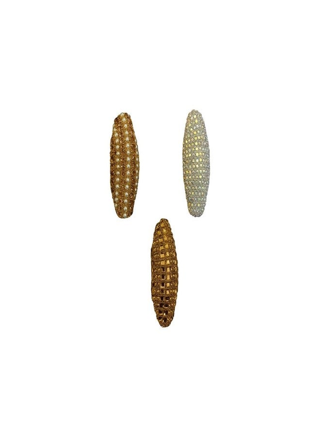 ACCESSHER Women and Girls Stylish Decorative Brooches & Pin Set For Saree Pleats Multipurpose Clip on Bridal Safety Pin for Saree Pallu Dress Chunari Dupatta (Pack of 3) - Image 1