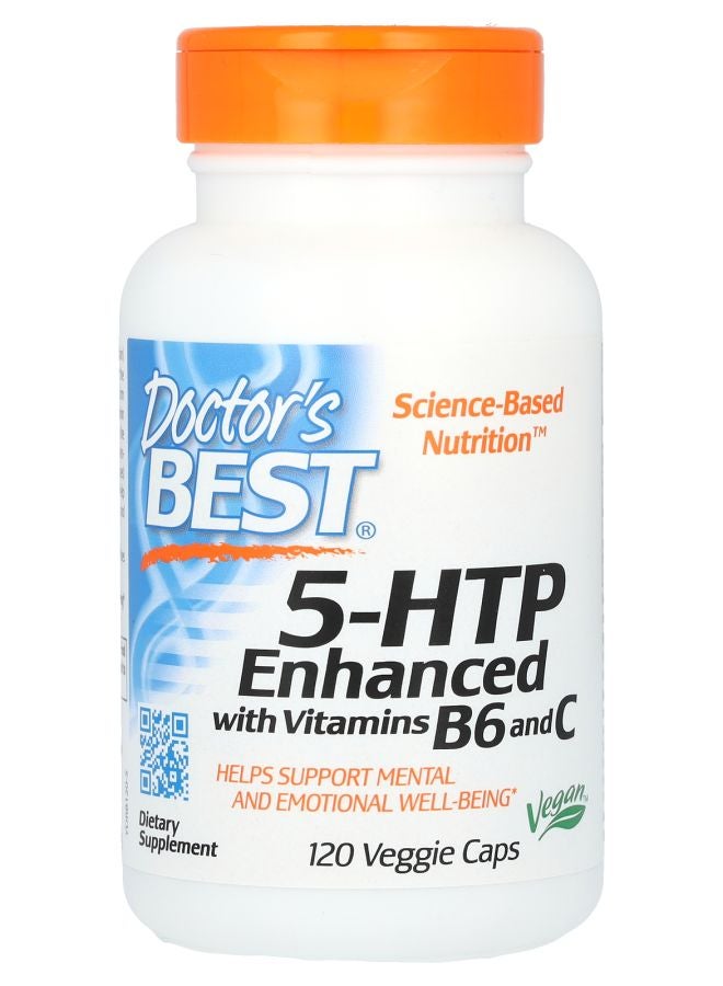 Doctor's Best 5-HTP Enhanced with Vitamins B6 & C 120 Veggie Caps