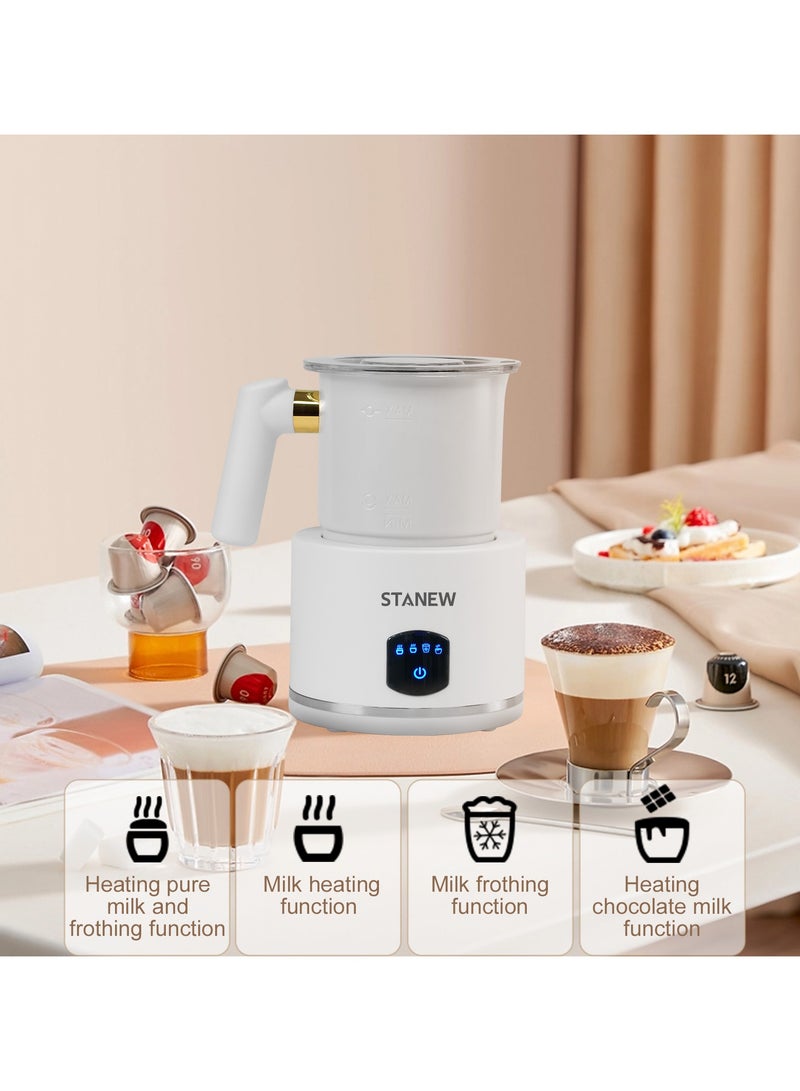 STANEW Electric Milk Frother, 4 in 1 Electric Milk Steamer, Milk Frother Can Produce 160 ML Creamy Milk Foam and 430 ml Hot Milk, Automatic Hot Chocolate, Milk Steamer for Coffee Latte Cappuccino - Image 1