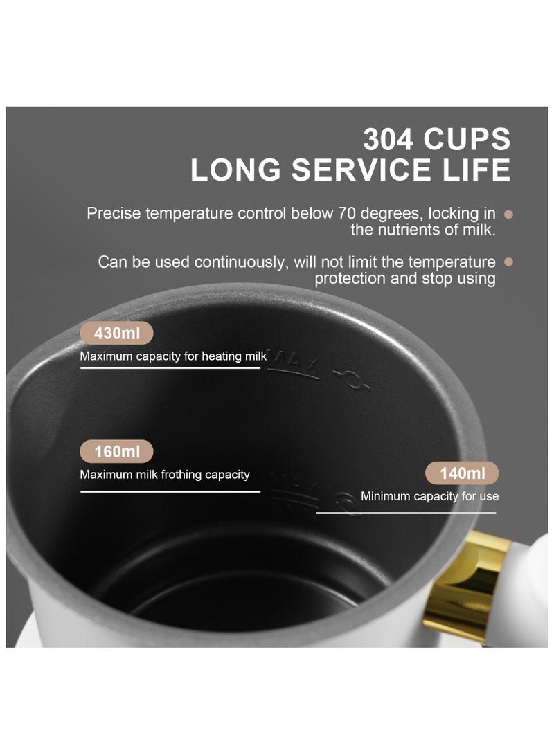 STANEW Electric Milk Frother, 4 in 1 Electric Milk Steamer, Milk Frother Can Produce 160 ML Creamy Milk Foam and 430 ml Hot Milk, Automatic Hot Chocolate, Milk Steamer for Coffee Latte Cappuccino - Image 5