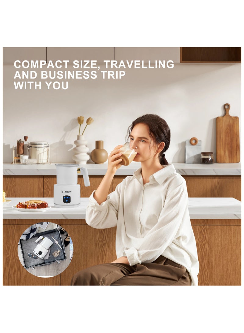 STANEW Electric Milk Frother, 4 in 1 Electric Milk Steamer, Milk Frother Can Produce 160 ML Creamy Milk Foam and 430 ml Hot Milk, Automatic Hot Chocolate, Milk Steamer for Coffee Latte Cappuccino - Image 2