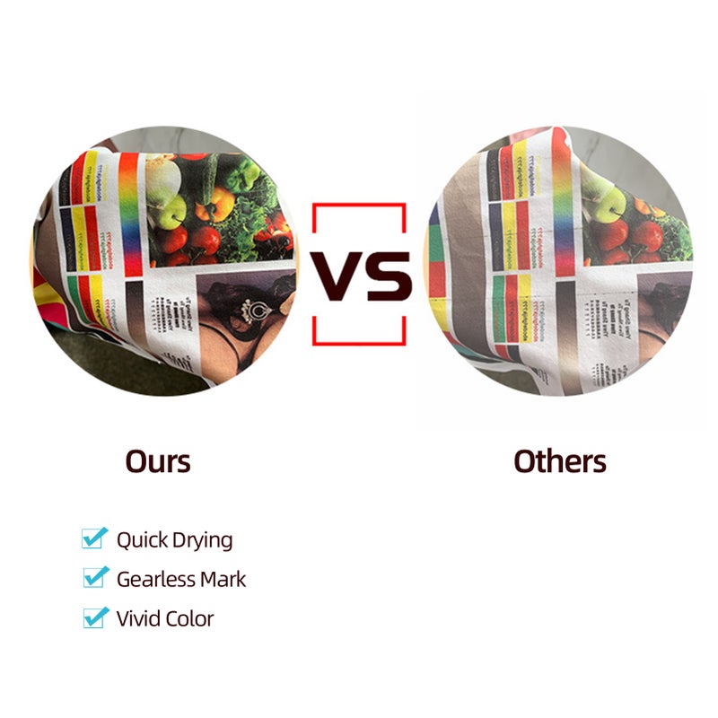 ورقة الصباغية: 100 ورقة بيضاء بحجم A4 - جودة صور فائقة الوضوح وألوان أكثر إشراقًا ومعدن نقل أعلى، ورقة الحرارة لنقل الصور على الأكواب والمنسوجات البوليستر والحرف اليدوية لطابعات الصباغية بالحقن - Image 2