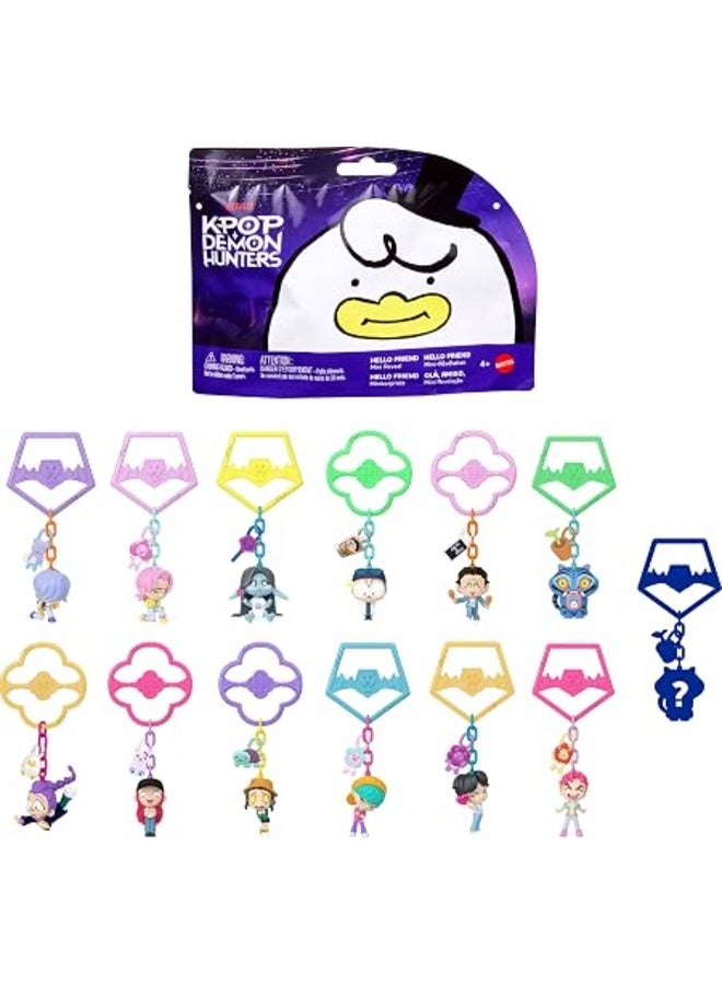 Mattel Games K-Pop Demon Hunters Hello Friend Mini Reveal 1.5-Inch Collectible Figure Keychain Blind Bag Set with Charms & Accessories - Image 1
