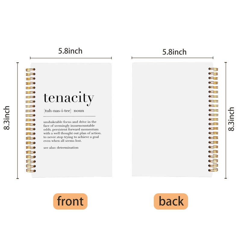 Ecezatik Inspirational Spiral Notebook,Inspirational Journal,Inspirational Journal for Women Men Writing,Tenacity Spiral Notebook 8.3Ã—5.5 Inch - Image 5