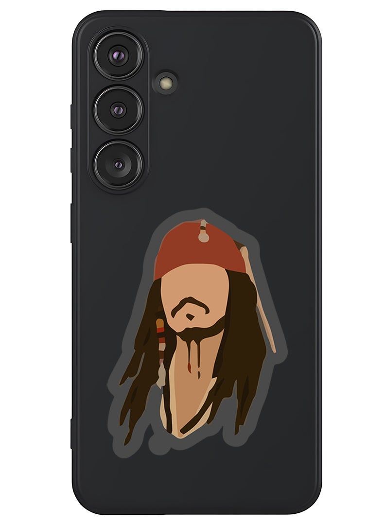 Theodor Protective Slim Fit Case Liquid Silicone Cover with Full Body Protection Anti-Scratch Shockproof Case For Samsung Galaxy S25 Plus (Black) - Pirate - Image 1