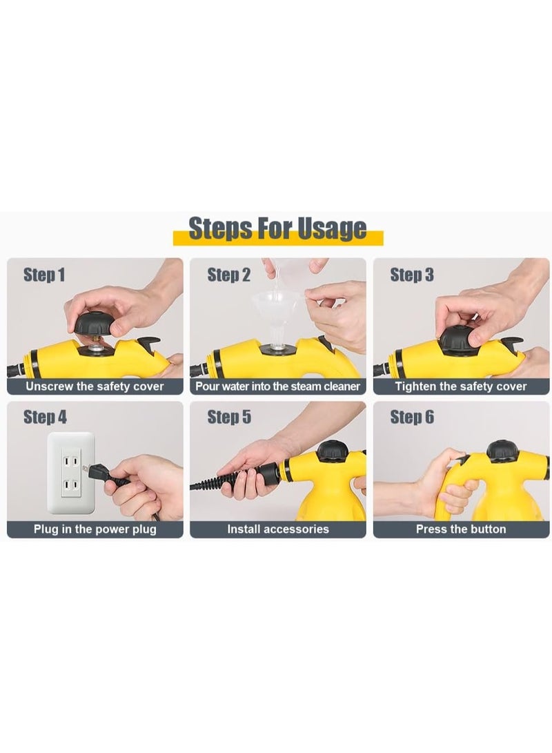 Handheld Steam Cleaner with 9 Accessories – Powerful Multi-Purpose Cleaning & Sanitizing - Image 2