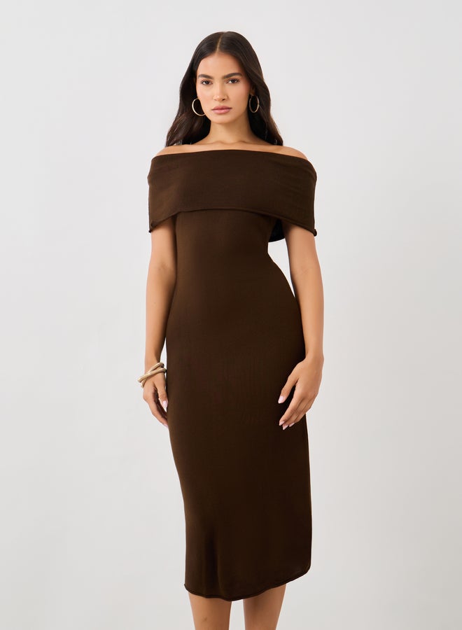 Styli Off-Shoulder Midi Dress  - Image 3