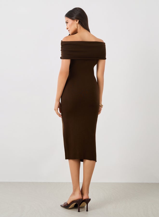 Styli Off-Shoulder Midi Dress  - Image 5