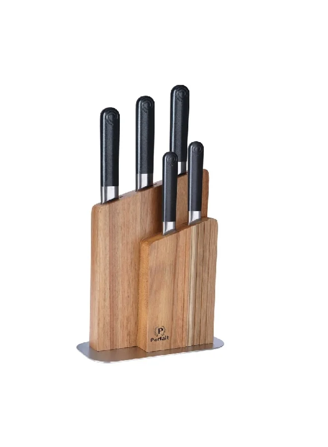 PARFAIT 6-Piece High Quality Wooden Stand Knife Block Set Multicolor 36.3 x 11 x 26.5 cm 186W64601