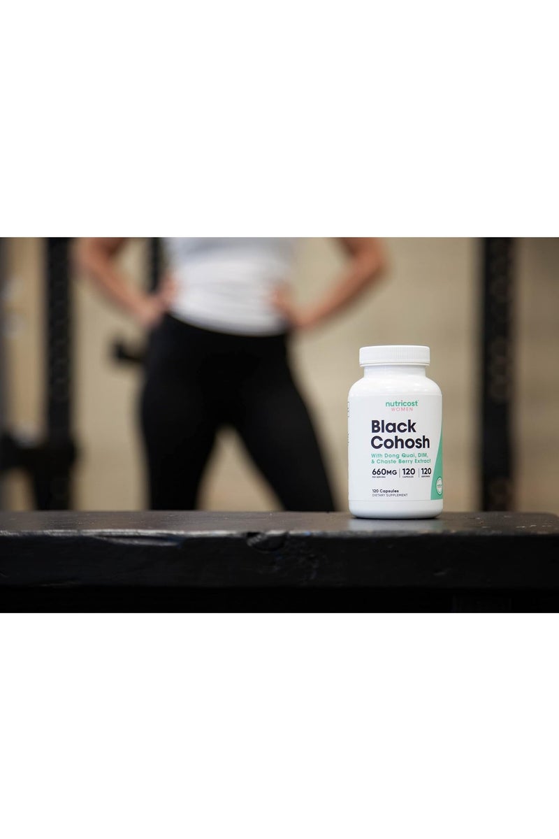 كبسولات نيوتريكوست كوهوش السوداء للنساء، 650 ملغ، 120 كبسولة - Image 3
