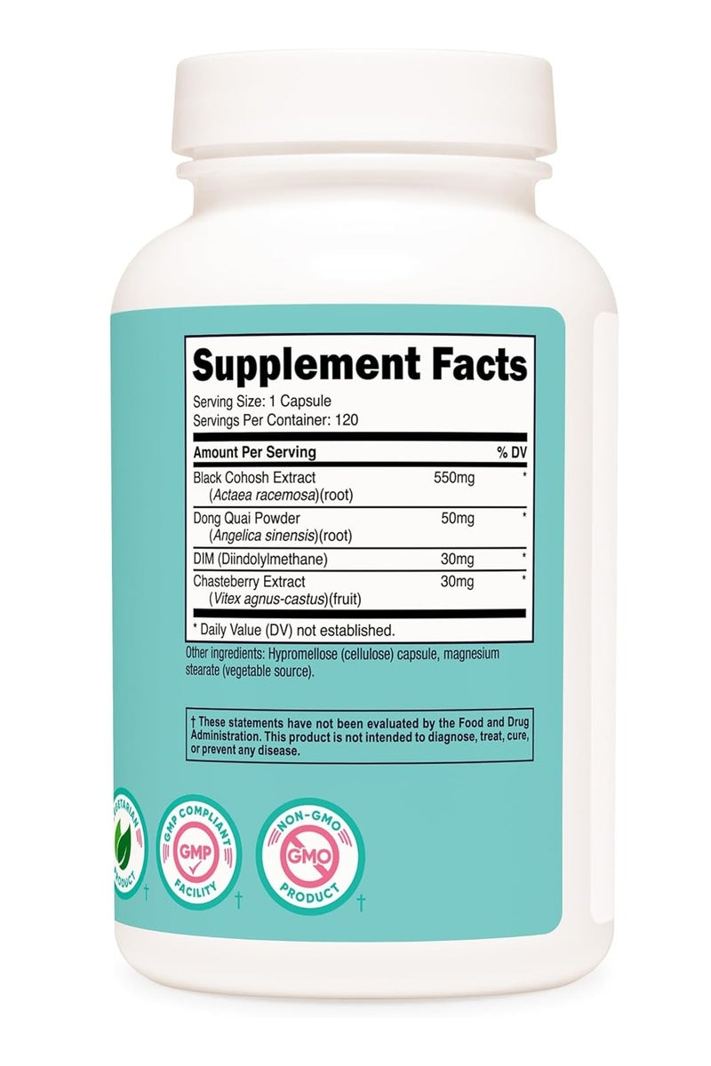 كبسولات نيوتريكوست كوهوش السوداء للنساء، 650 ملغ، 120 كبسولة - Image 4