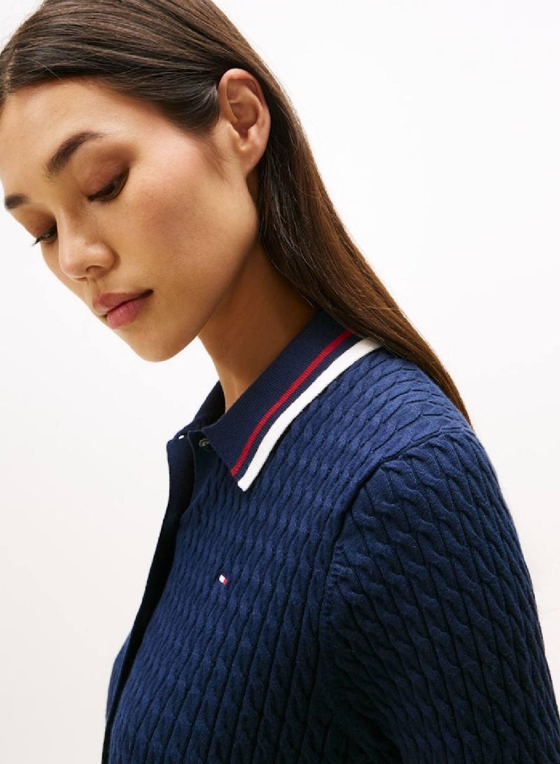 تومي هيلفيغر كارديجان بياقة بولو بنسيج دقيق - Image 5