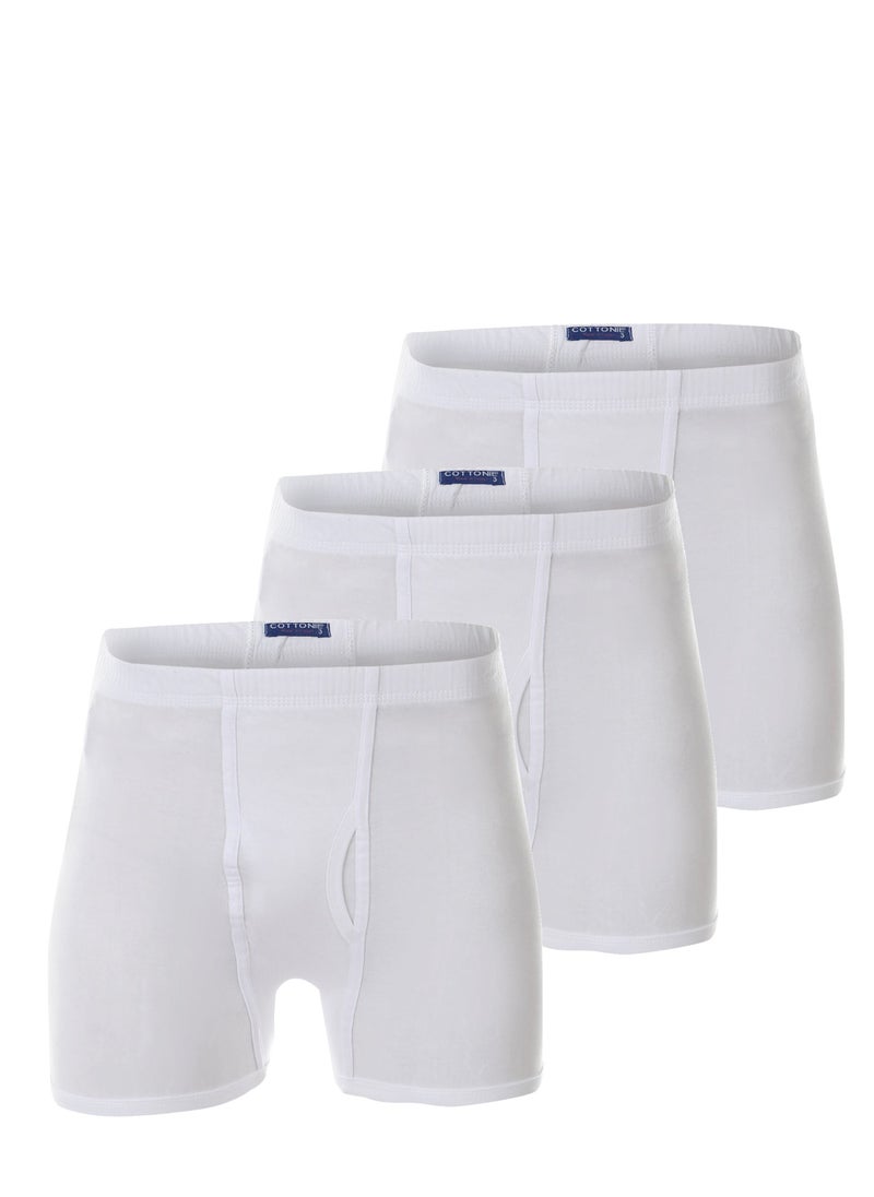 COTTONIL - Bundle Of Three 100% Pure Cotton Shorts - White - Image 1