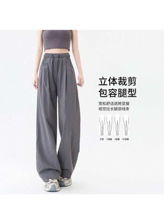 Hstyle Lightweight High-waisted Yamamoto Wide-leg Pants For Women - 2025 Summer Collection, Lazy Chic Style, Versatile Slimming Hip-covering Casual Trousers - Image 5