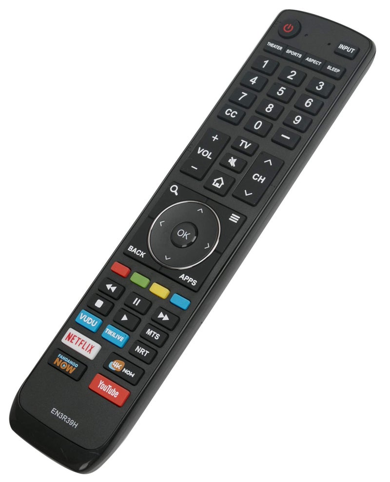 Vinabty EN3R39H Replaced Remote fit for Hisense Smart 4K LED TV LC-55Q7030U 55H6E 55EU6070 55H6080E 55R6000 55R6000E 55R7E 55R6E 55R6040E 55R6000E 49H6E 65H6E 65R6070E LC-55Q620U LC-55Q7040U LC-55Q7000U 55H6E - Image 2