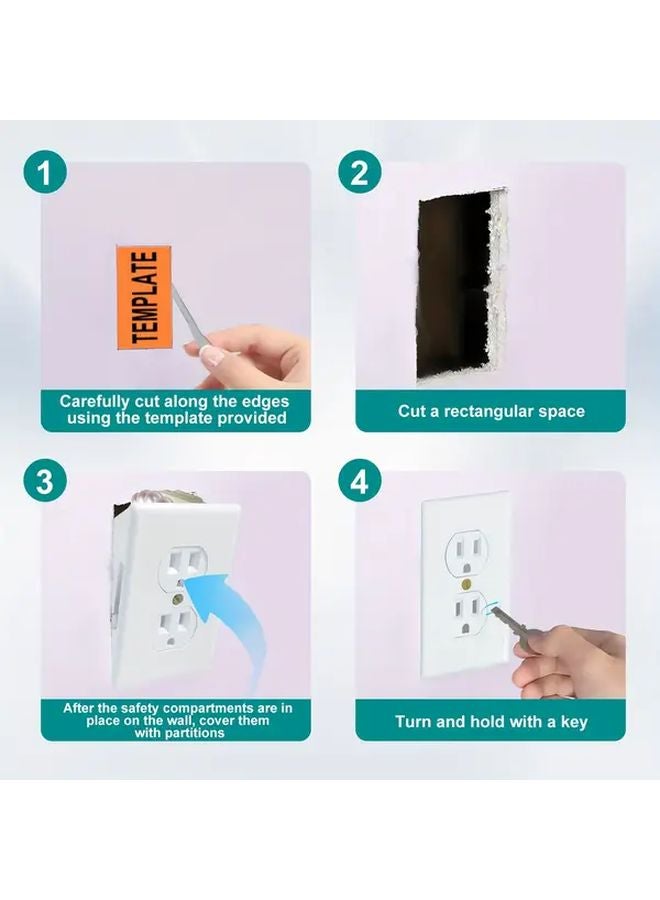 White Hidden Safe Combination Lock Outlet Box With Key Storage For Valuables - Image 5