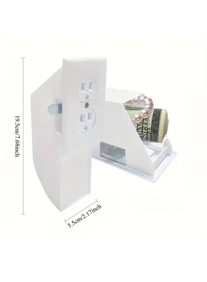 White Hidden Safe Combination Lock Outlet Box With Key Storage For Valuables - Image 4