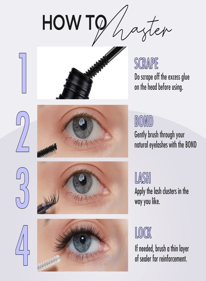 BEYELIAN Cluster Lash Glue, Lash Bond Mascara Wand Individual Eyelash Glue for DIY Eyelash Extension Use Super Strong Hold Latex Free Eyelash Adhesive by BEYELIAN - Image 5