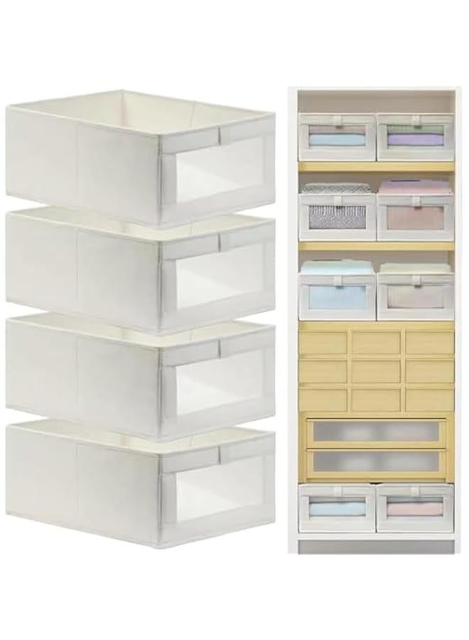 MIXDE Wardrobe Clothes Organizer, 4 Pack Drawer Organizers and Storage, Foldable Closet Organizer Bins Storage Containers for Organizing Clothing Jeans Toys Book Shelves Closet Wardrobe - Image 1
