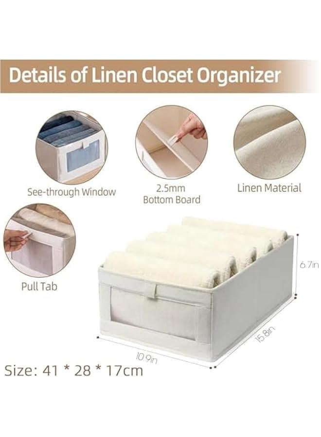 MIXDE Wardrobe Clothes Organizer, 4 Pack Drawer Organizers and Storage, Foldable Closet Organizer Bins Storage Containers for Organizing Clothing Jeans Toys Book Shelves Closet Wardrobe - Image 3