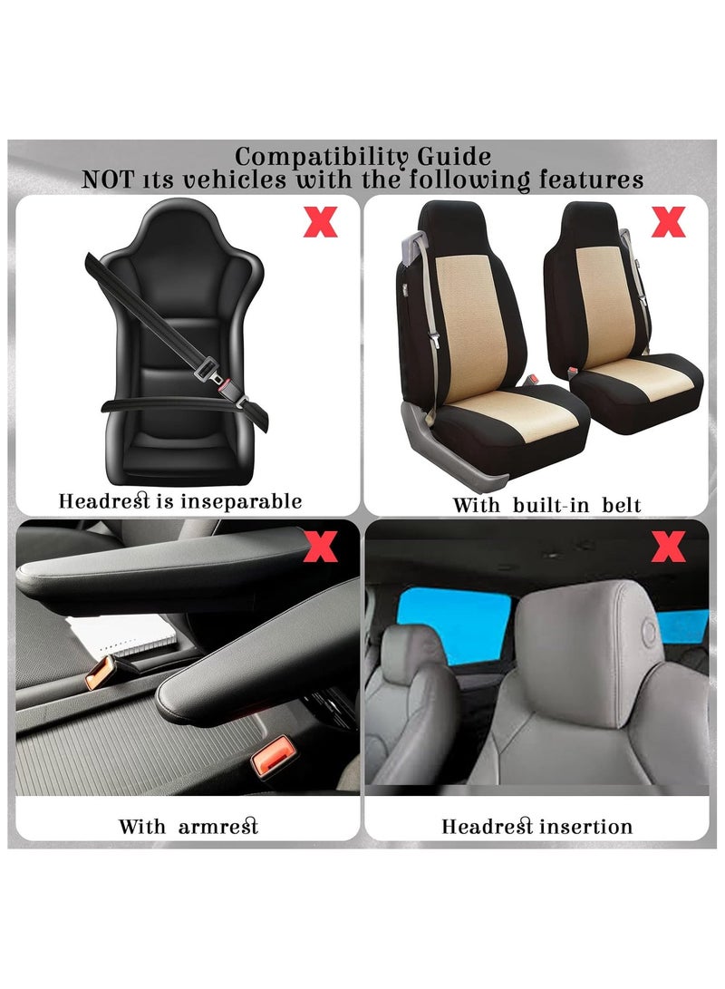 Digipace 17 Pieces Car Seat Cover  Universal Fit Car Front Rear Seat Covers, Fluffy Steering Wheel Covers, Fleece Handbrake Shift Cover, Hanging Accessory Holder Ring Emblem Sticker - Image 5