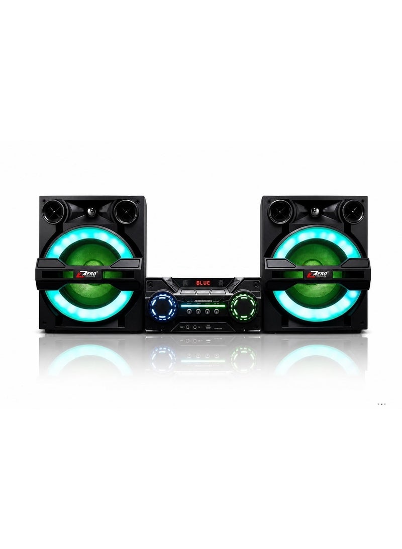 Zero ZR15000 Rechargeable Bluetooth Home Theater Sound System with 2 Speakers - Black - Image 1