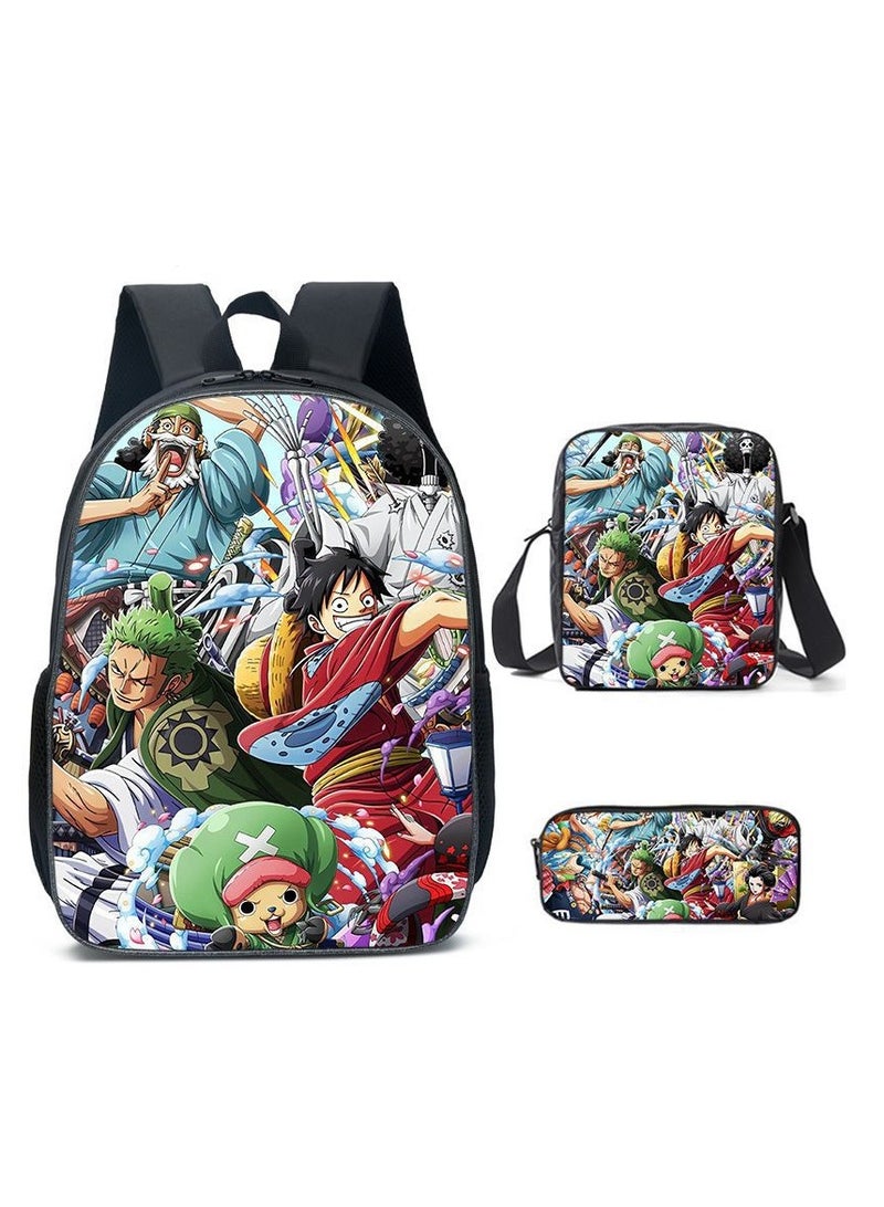 One Piece Backpack Primary And Secondary School Bags One Piece Backpack Cartoon School Bag Three-piece Set
