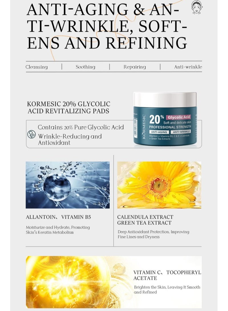 Kormesic 20 ٪ منصات تجديد حمض الجليكوليك 110 جرام/50 قطع - Image 3